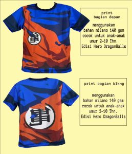 kaos jersey anak dragonballs