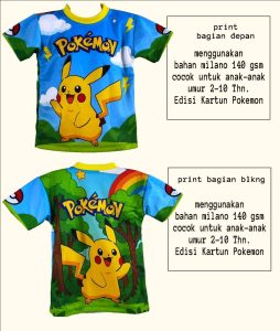 printing kaos jersey anak pokemon